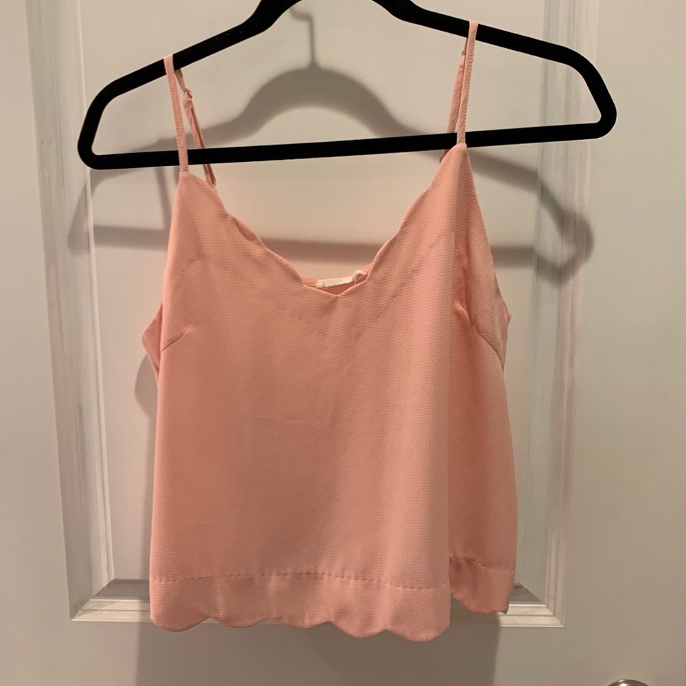 Cropped blush scalloped cami